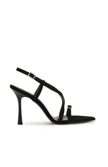  Divarese Kadın Siyah Süet Topuklu Sandalet