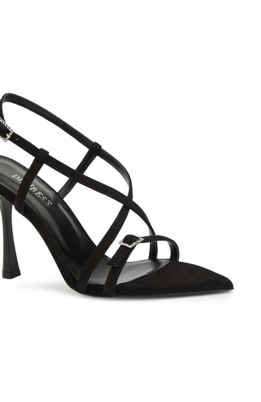  Divarese Kadın Siyah Süet Topuklu Sandalet