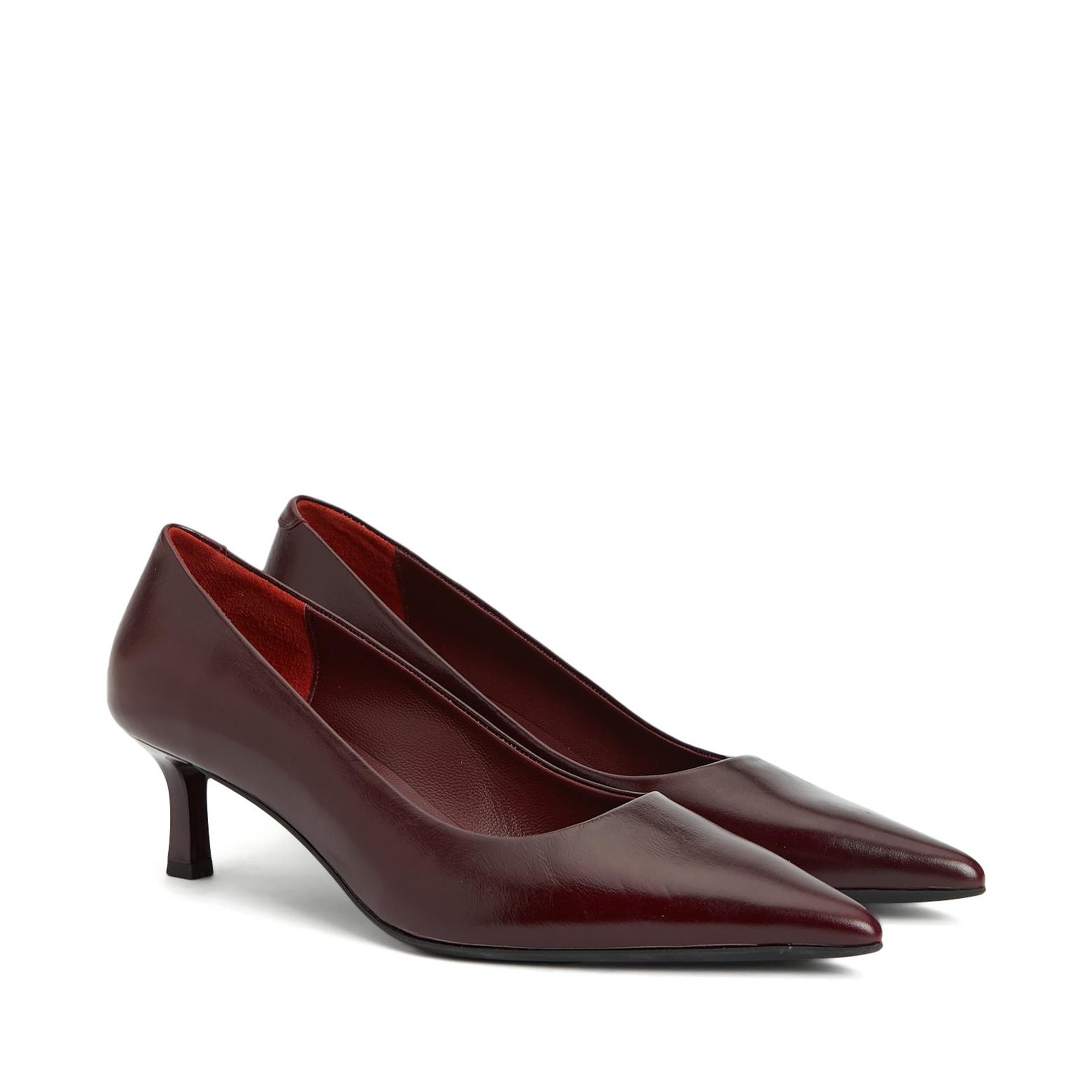 Divarese Kadın Bordo Deri Topuklu Ayakkabı