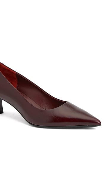  Divarese Kadın Bordo Deri Topuklu Ayakkabı