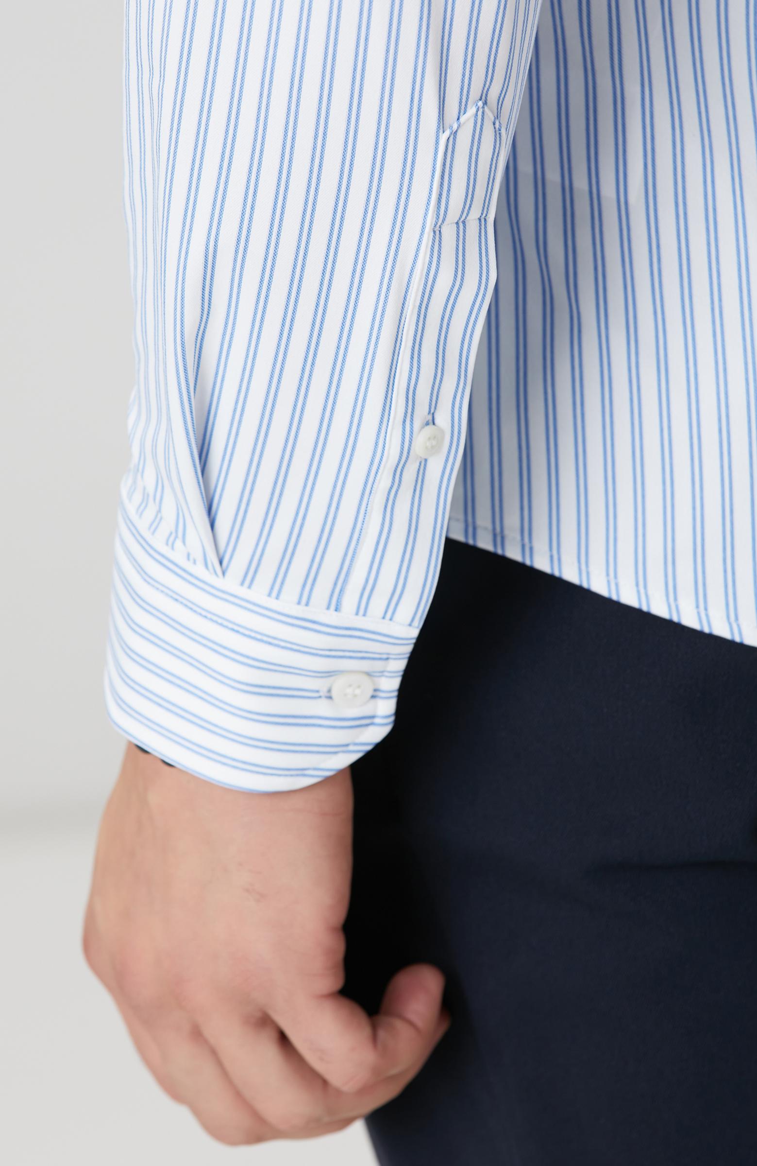  Network Erkek N-Tech Mavi Beyaz Çizgi Desenli Gömlek