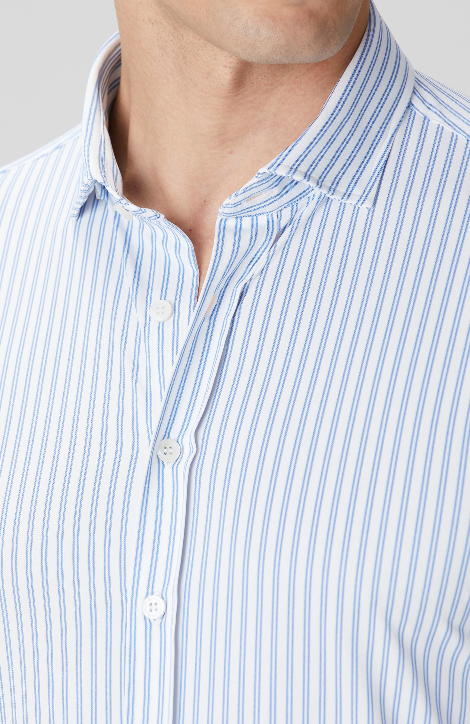 Network Erkek N-Tech Mavi Beyaz Çizgi Desenli Gömlek