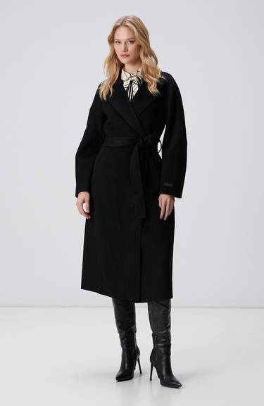  Network Kadın Limited Siyah Yün Karışımlı Manto