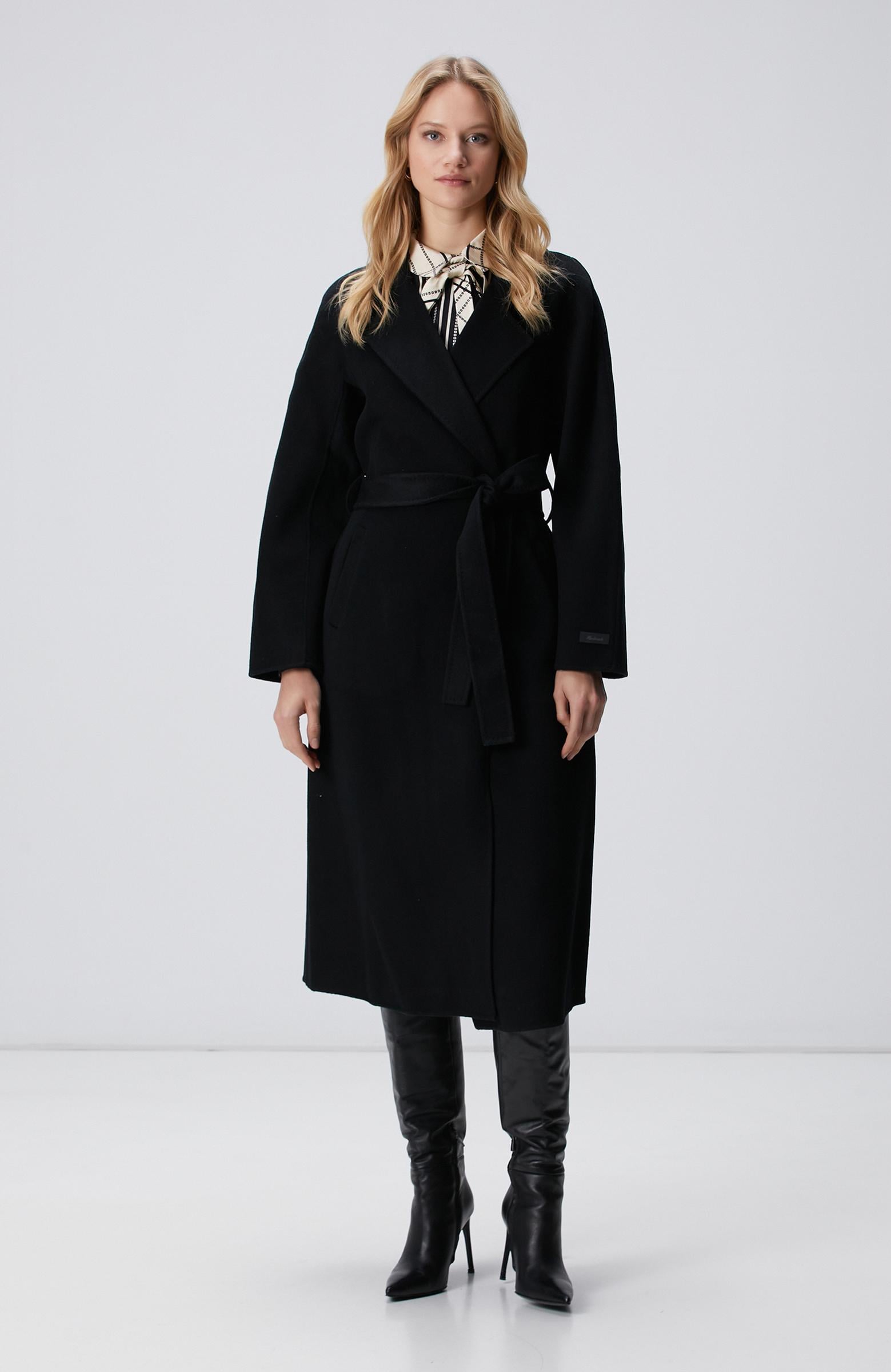  Network Kadın Limited Siyah Yün Karışımlı Manto