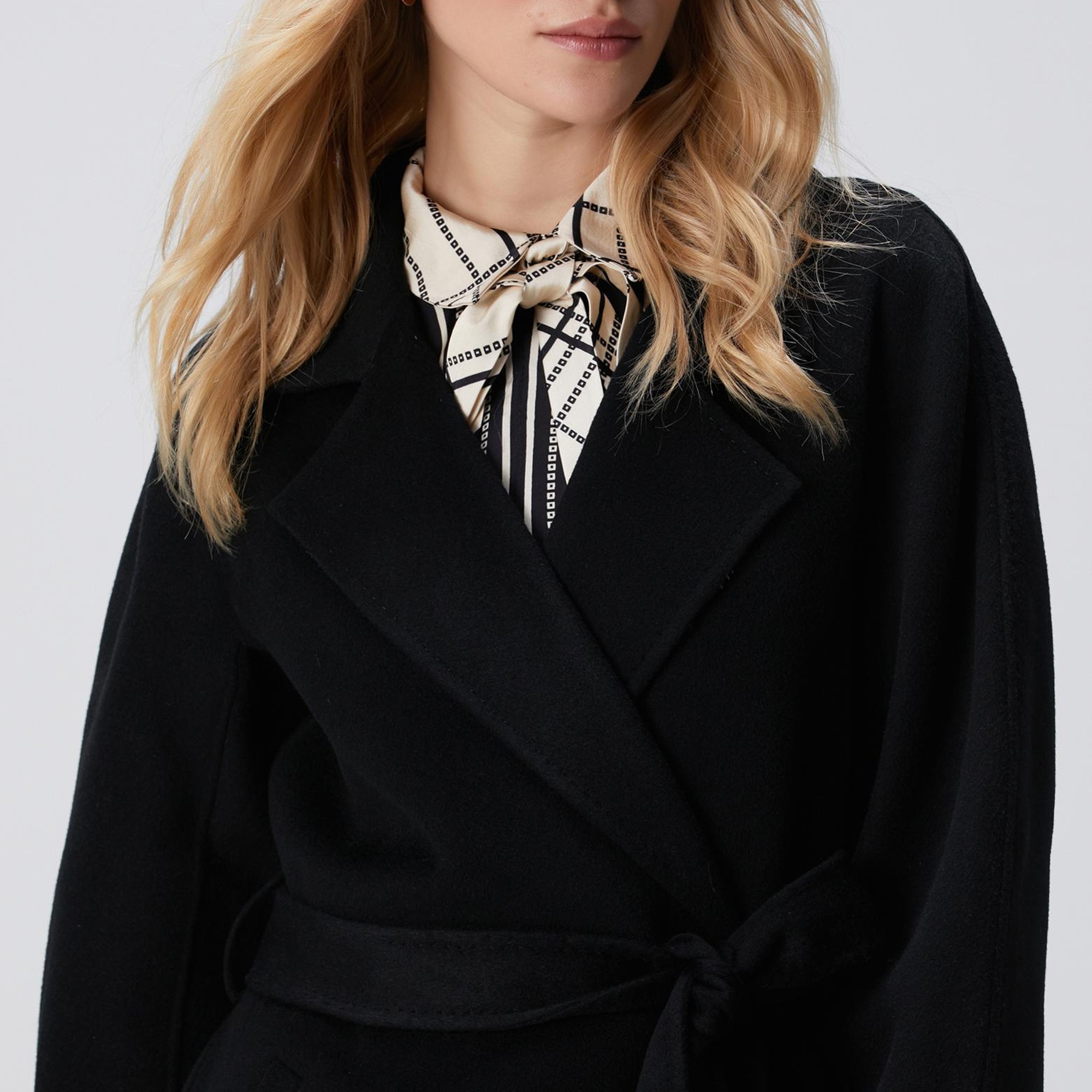 Network Kadın Limited Siyah Yün Karışımlı Manto