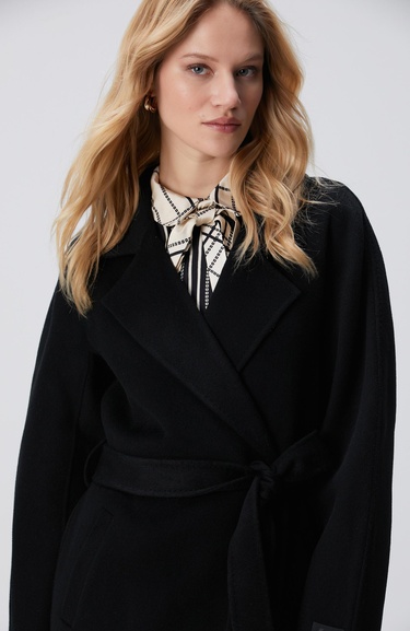  Network Kadın Limited Siyah Yün Karışımlı Manto