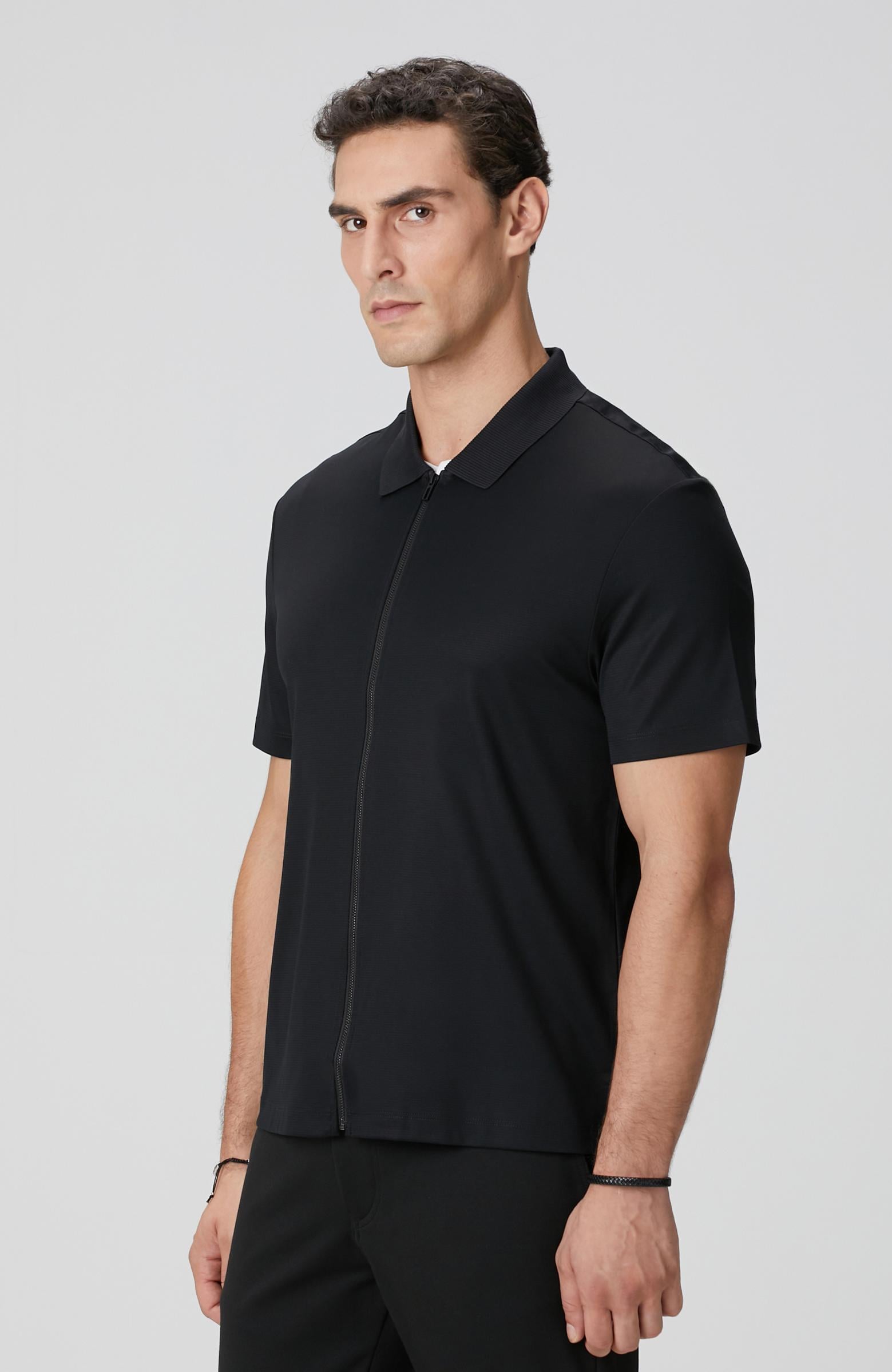  Network Erkek N-Tech Siyah Fermuarlı Örme Gömlek