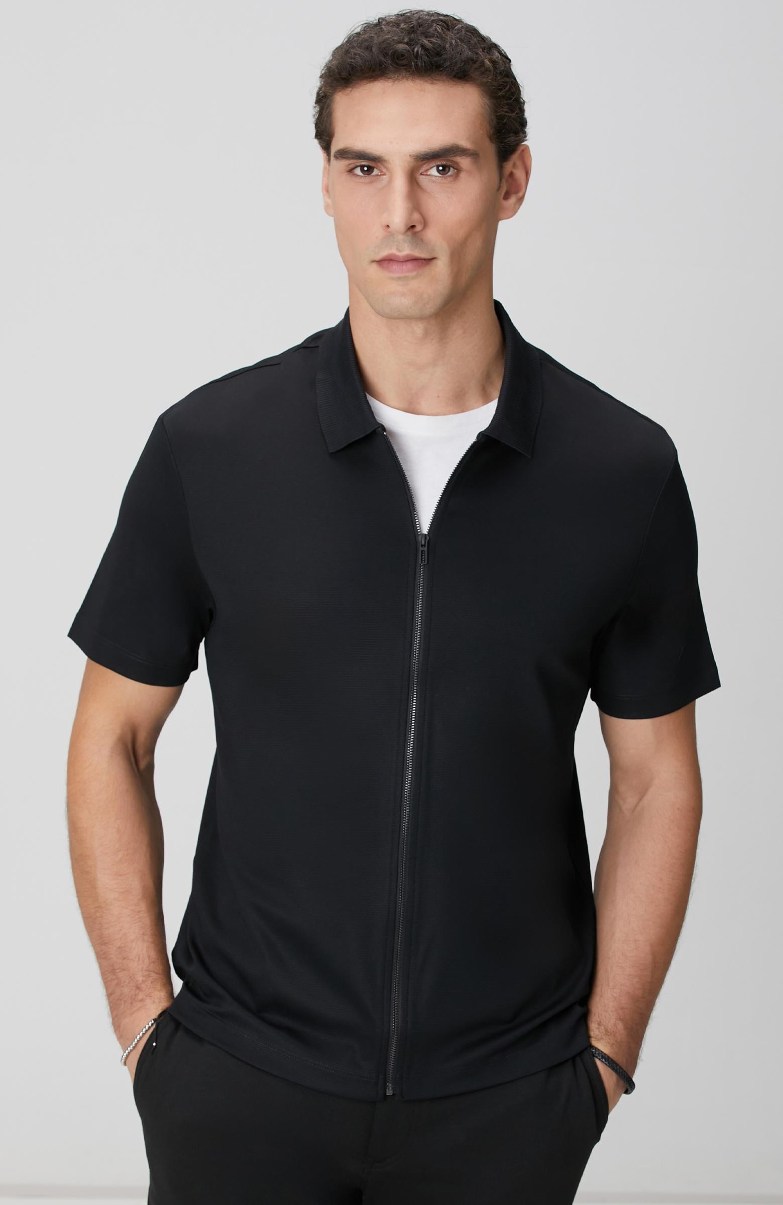 Network Erkek N-Tech Siyah Fermuarlı Örme Gömlek