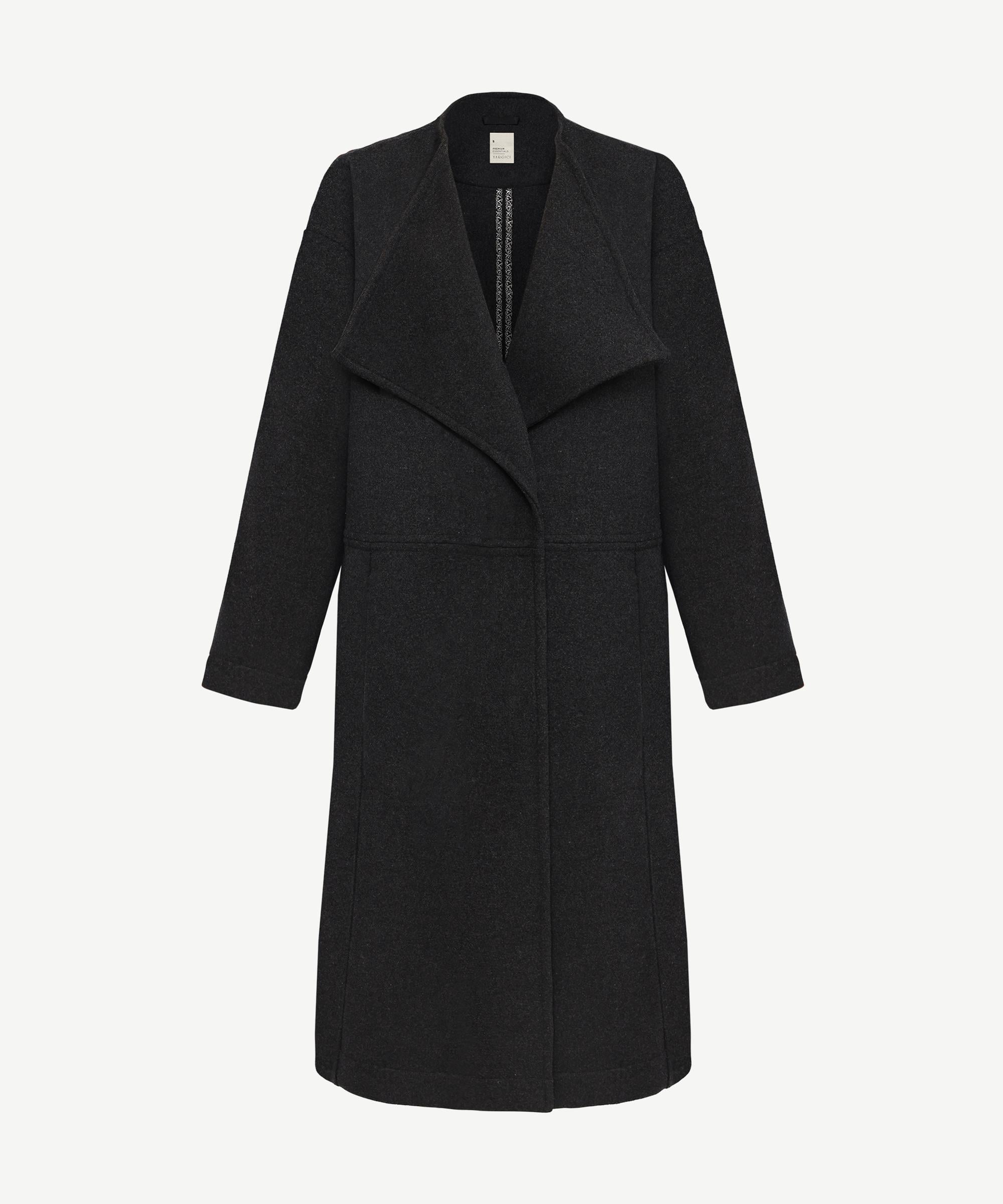 YARGICI Geniş Şal Yaka Uzun Kol Palto