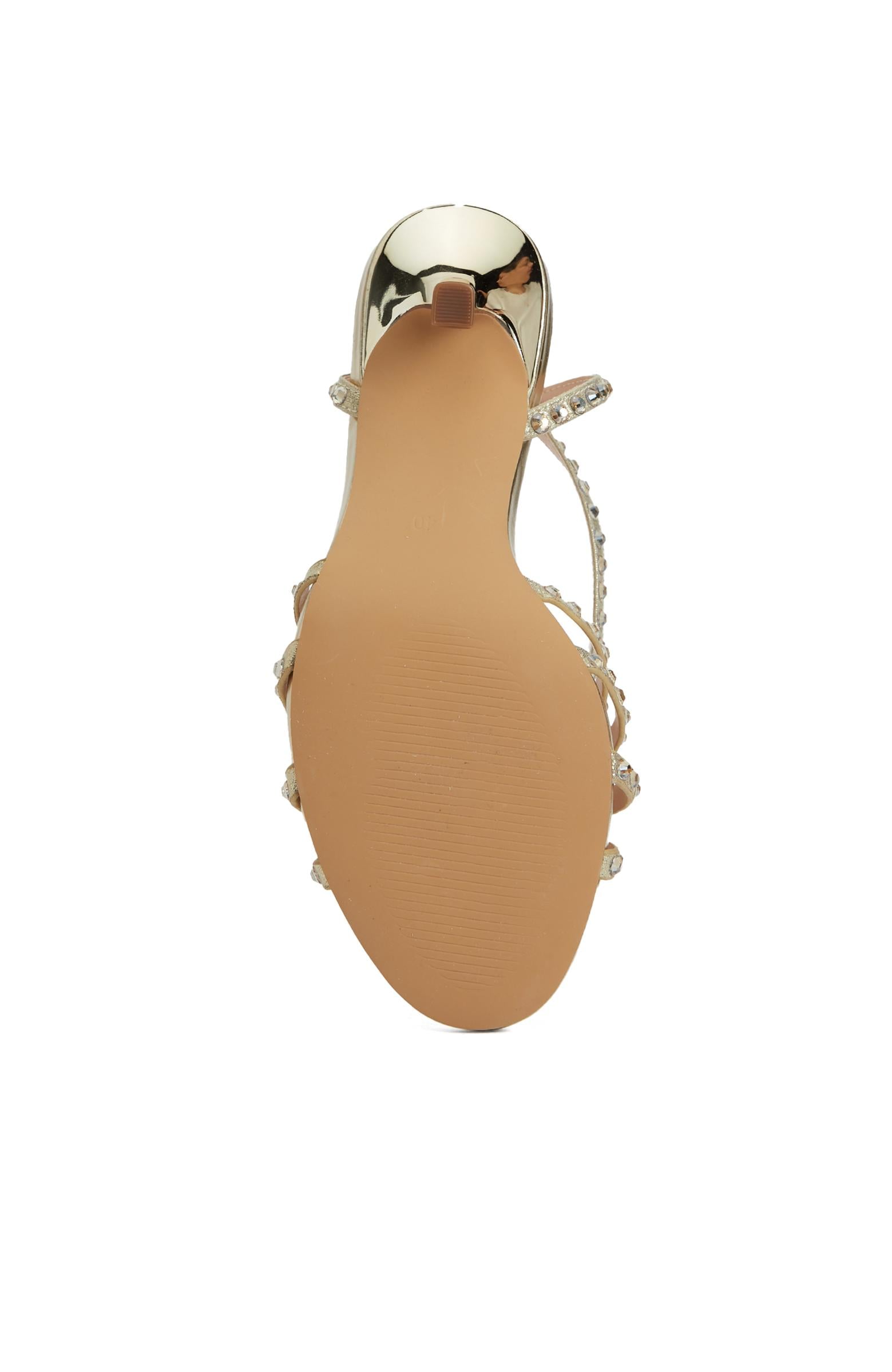 Divarese Kadın Gold Bantlı Topuklu Sandalet