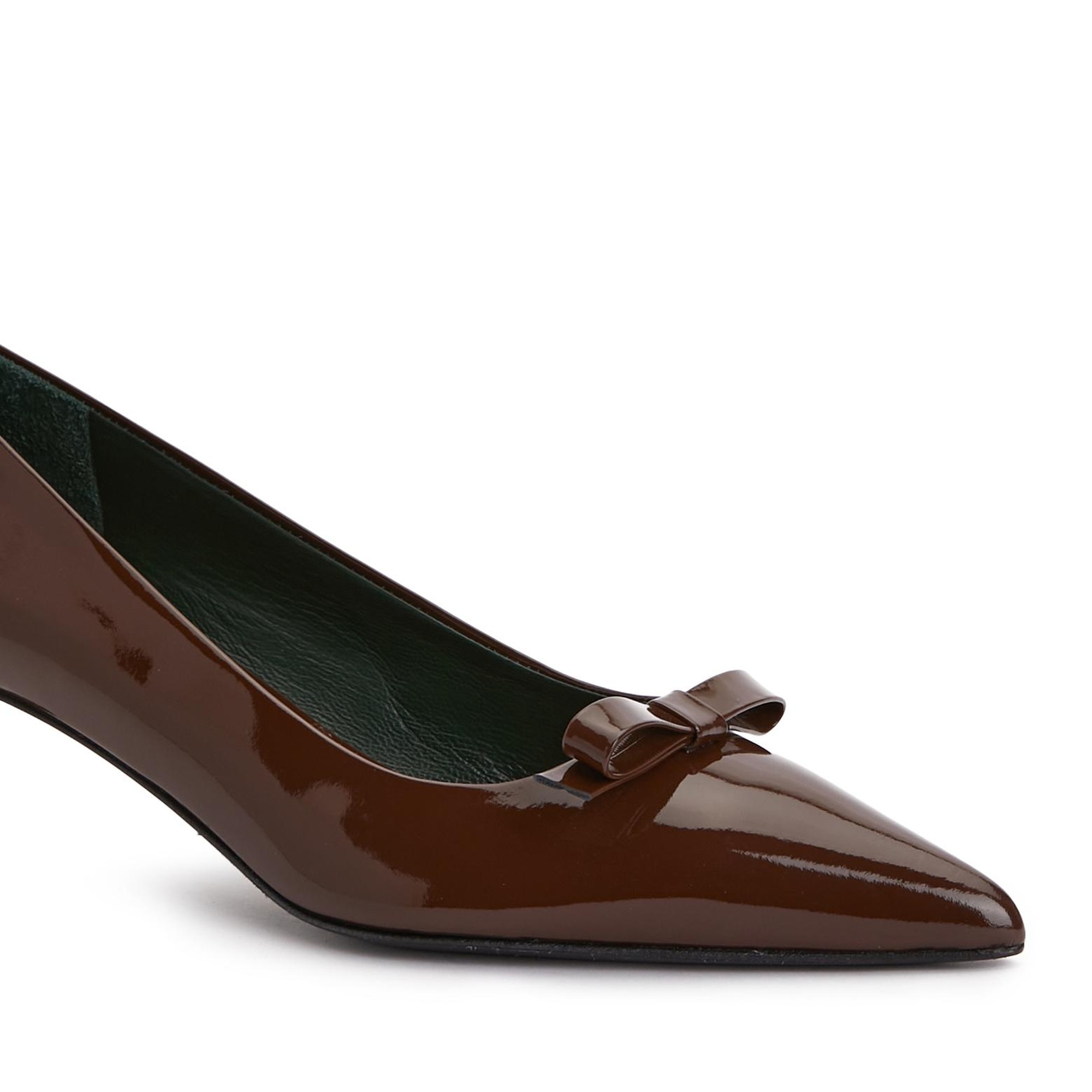 George Hogg Kadın Kahverengi Rugan Deri Topuklu Ayakkabı