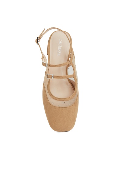  Divarese Kadın Kum Tül Detaylı Mary Jane Babet