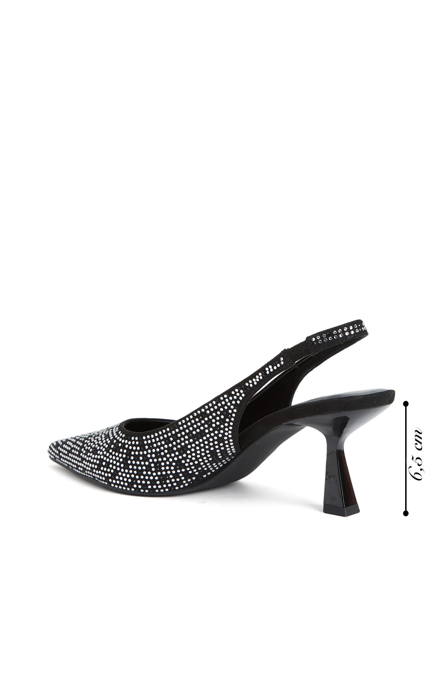 Divarese Kadın Gümüş Taşlı Topuklu Ayakkabı