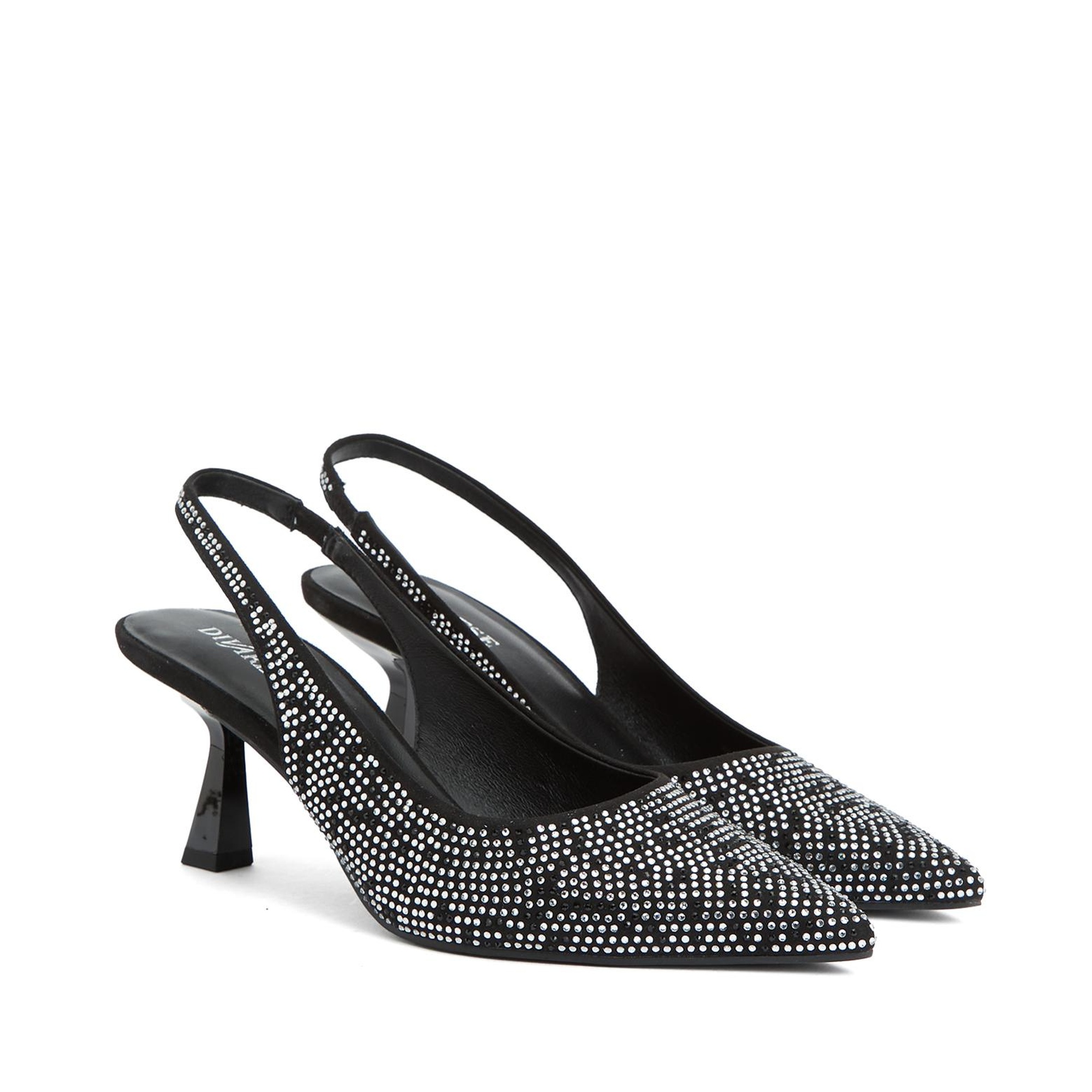 Divarese Kadın Gümüş Taşlı Topuklu Ayakkabı