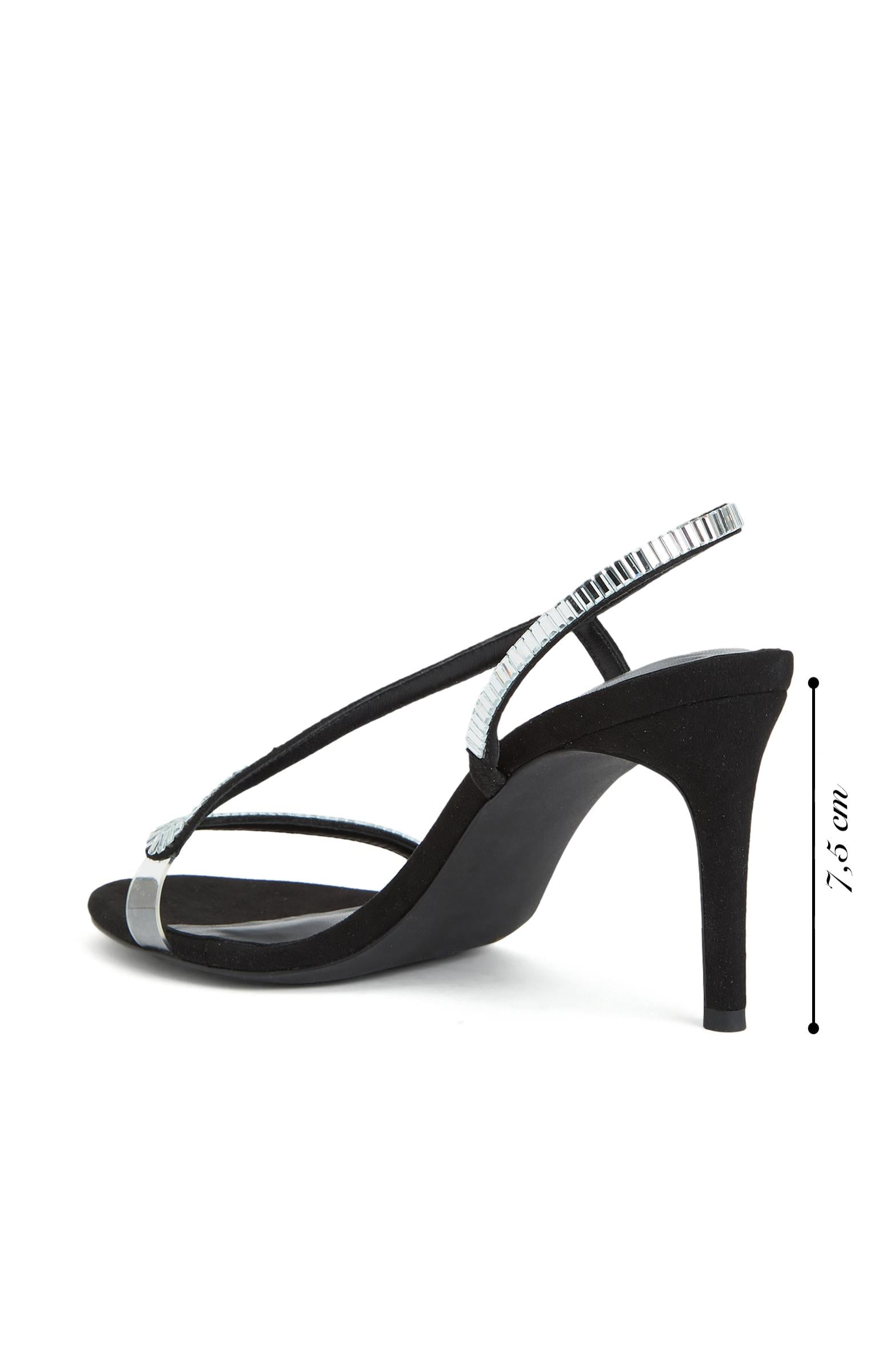 Divarese Kadın Siyah Taşlı Topuklu Sandalet