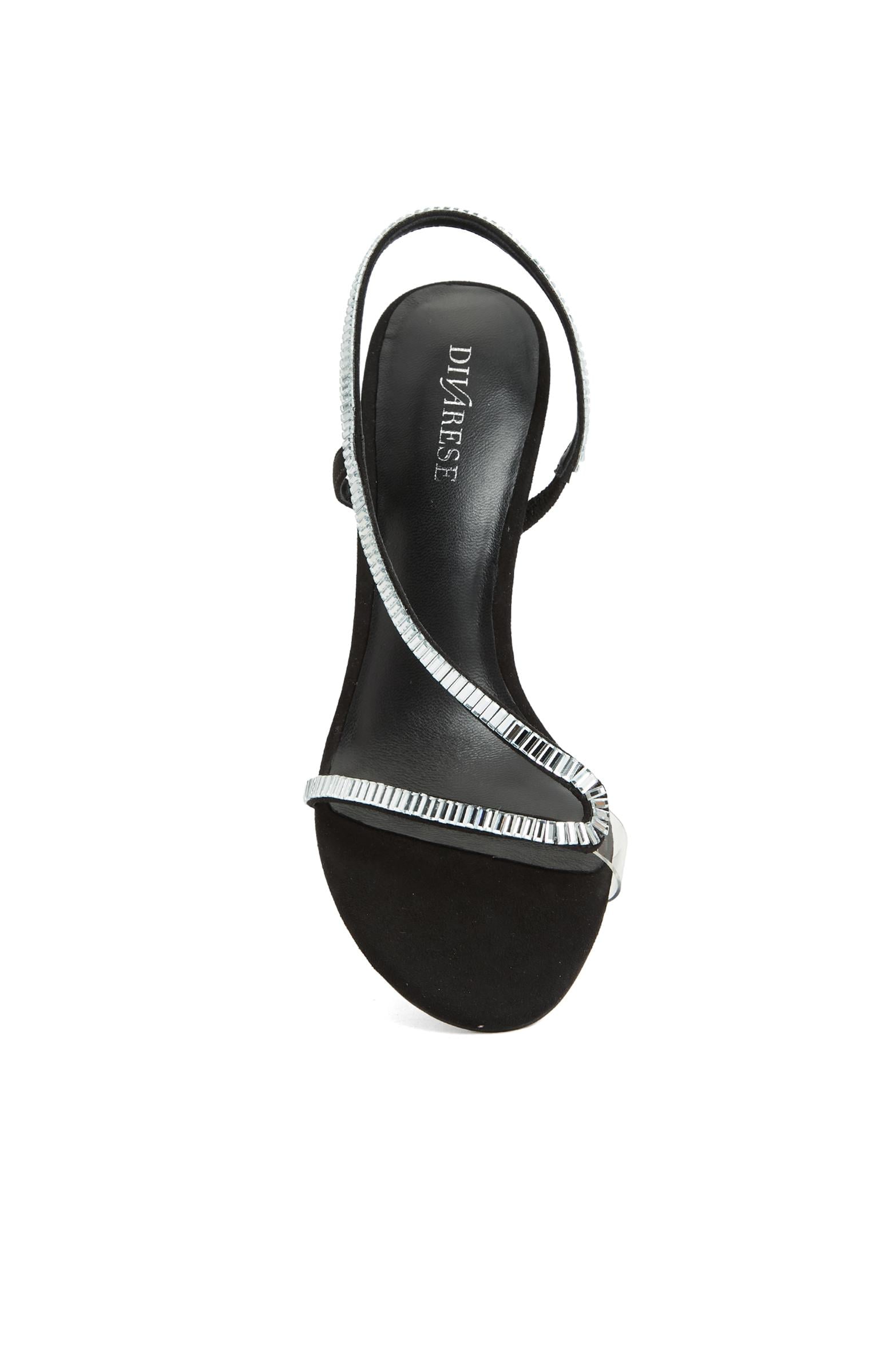 Divarese Kadın Siyah Taşlı Topuklu Sandalet