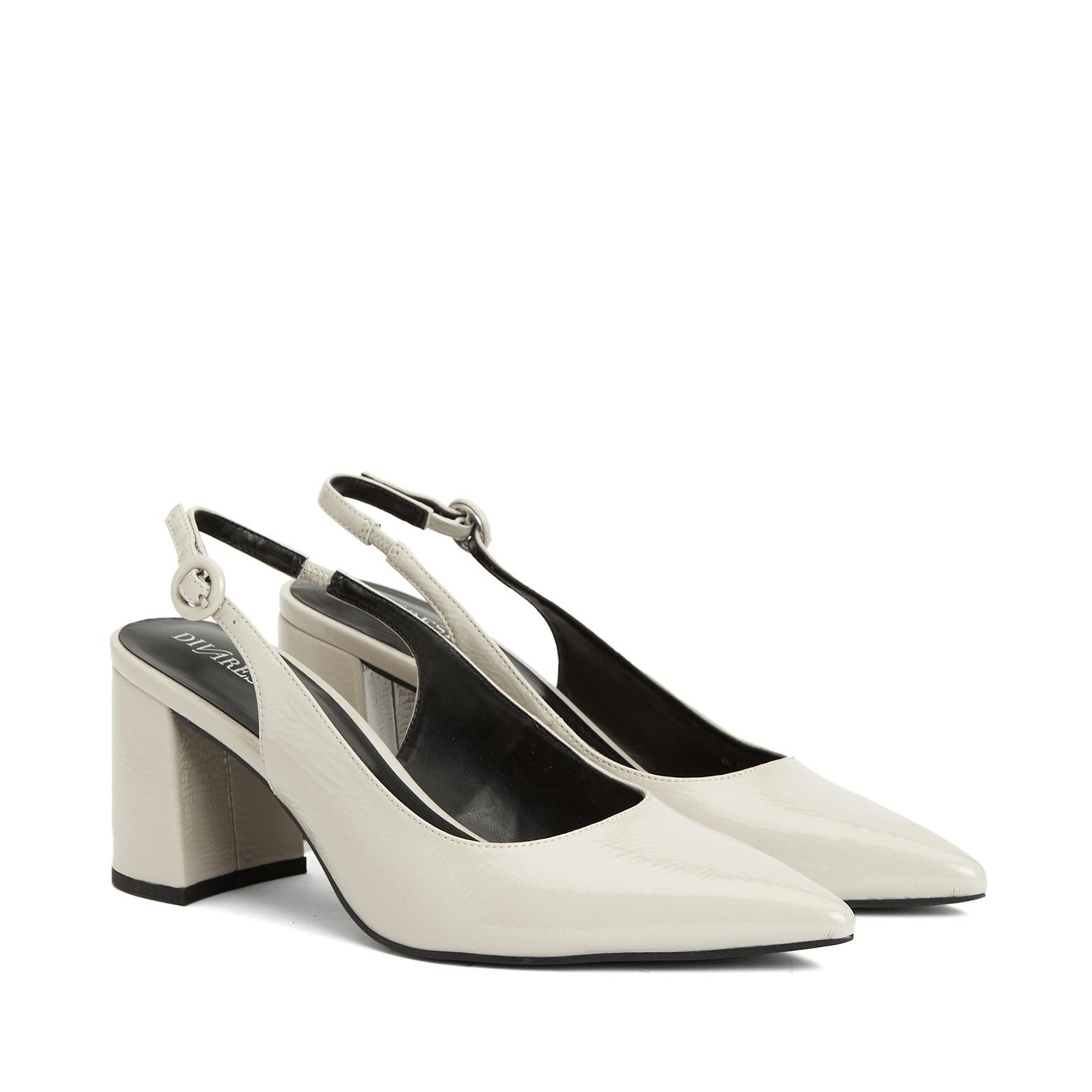 Divarese Kadın Kırık Beyaz Bantlı Topuklu Ayakkabı