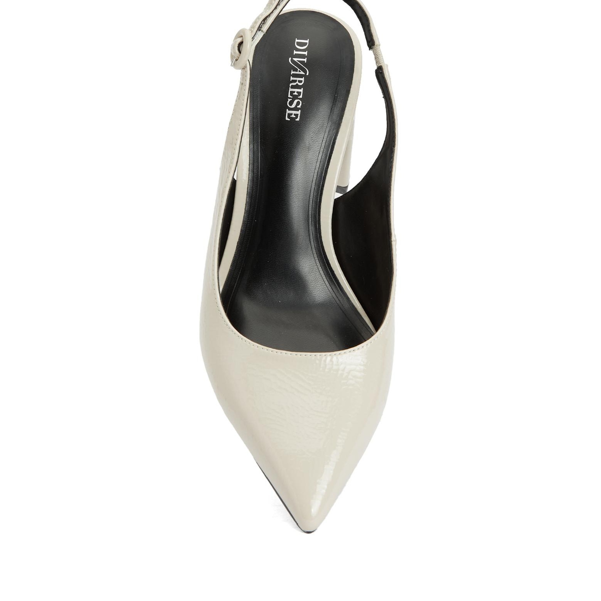 Divarese Kadın Kırık Beyaz Bantlı Topuklu Ayakkabı