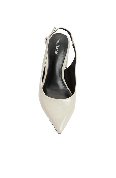  Divarese Kadın Kırık Beyaz Bantlı Topuklu Ayakkabı