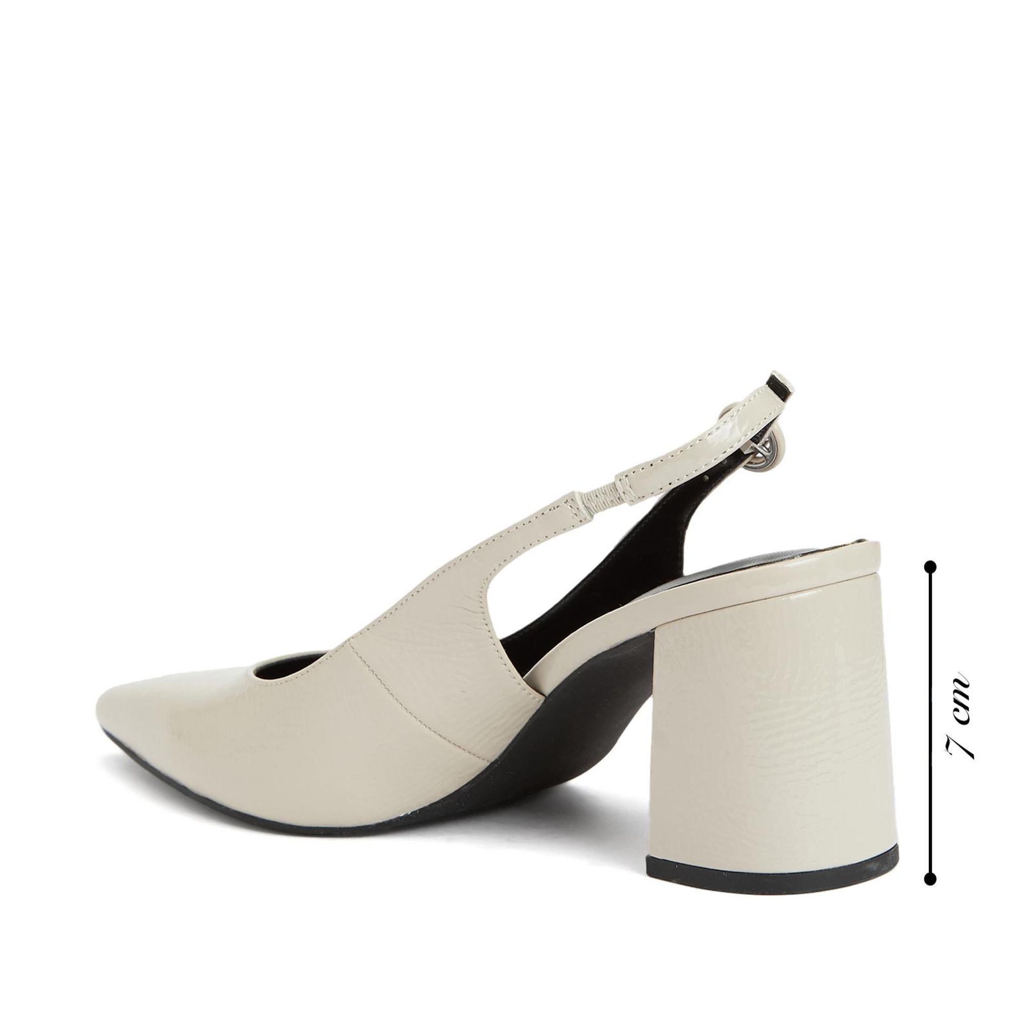 Divarese Kadın Kırık Beyaz Bantlı Topuklu Ayakkabı