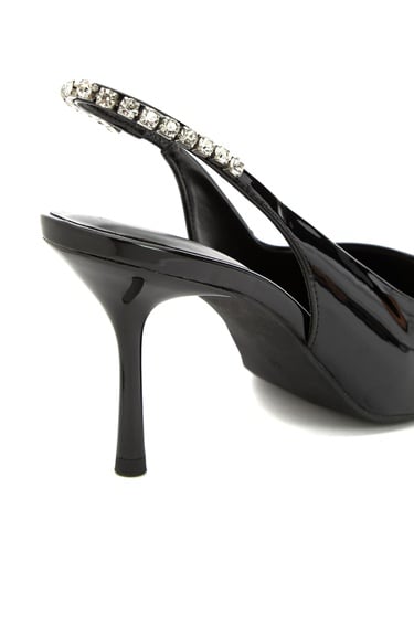  Divarese Kadın Siyah Taşlı Topuklu Ayakkabı