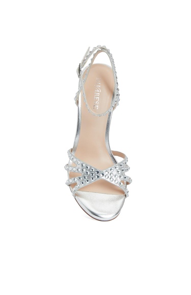  Divarese Kadın Silver Bantlı Topuklu Sandalet