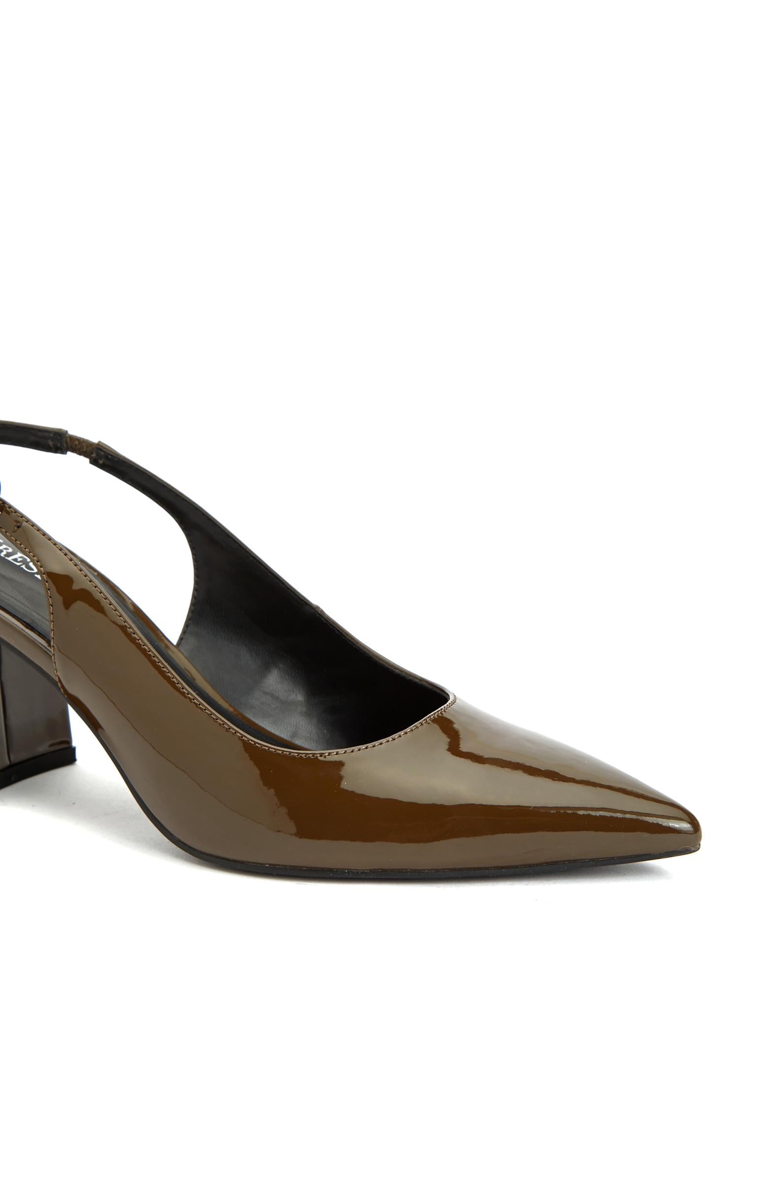  Divarese Kadın Haki Bantlı Topuklu Ayakkabı