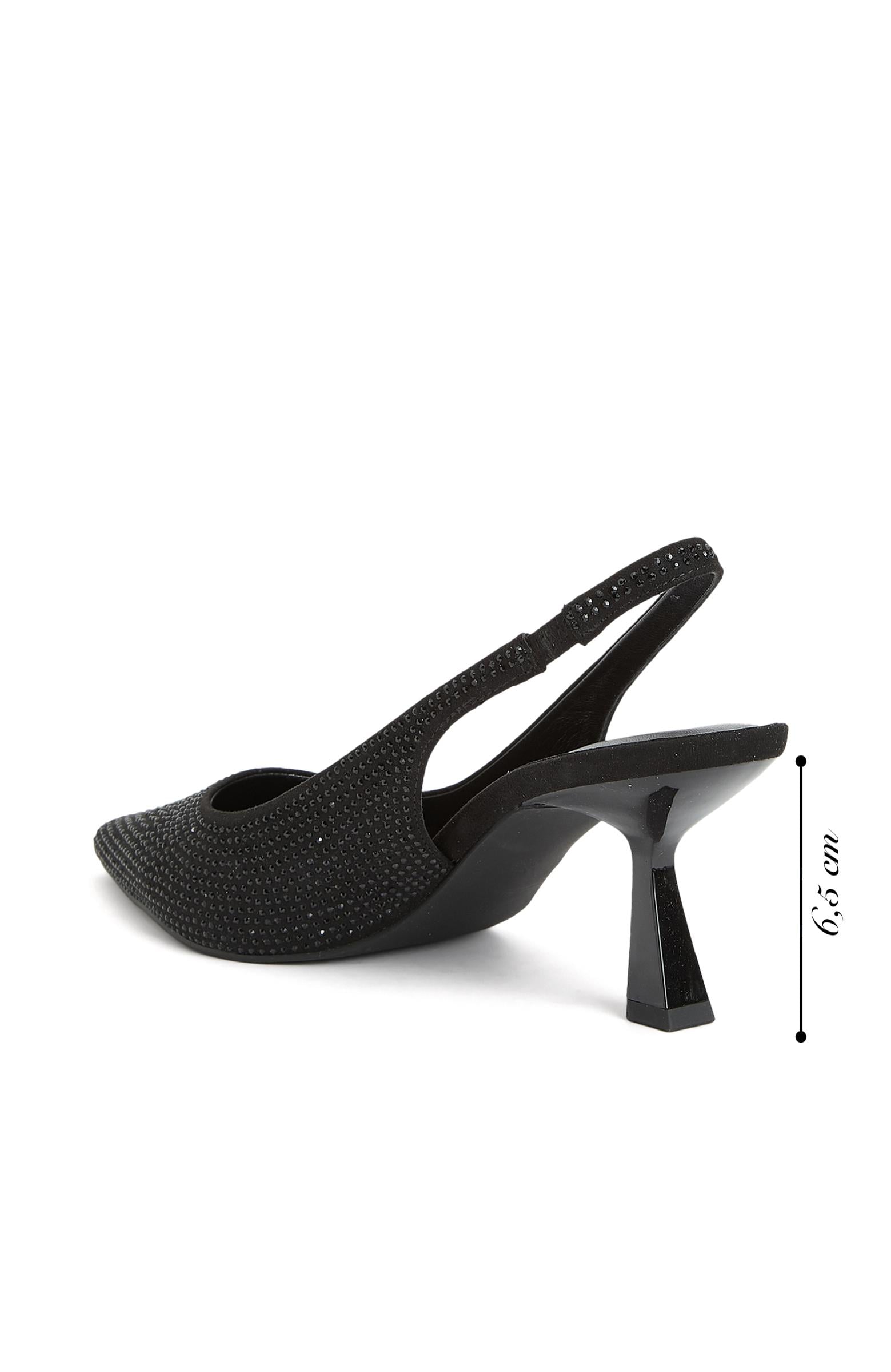 Divarese Kadın Siyah Taşlı Topuklu Ayakkabı