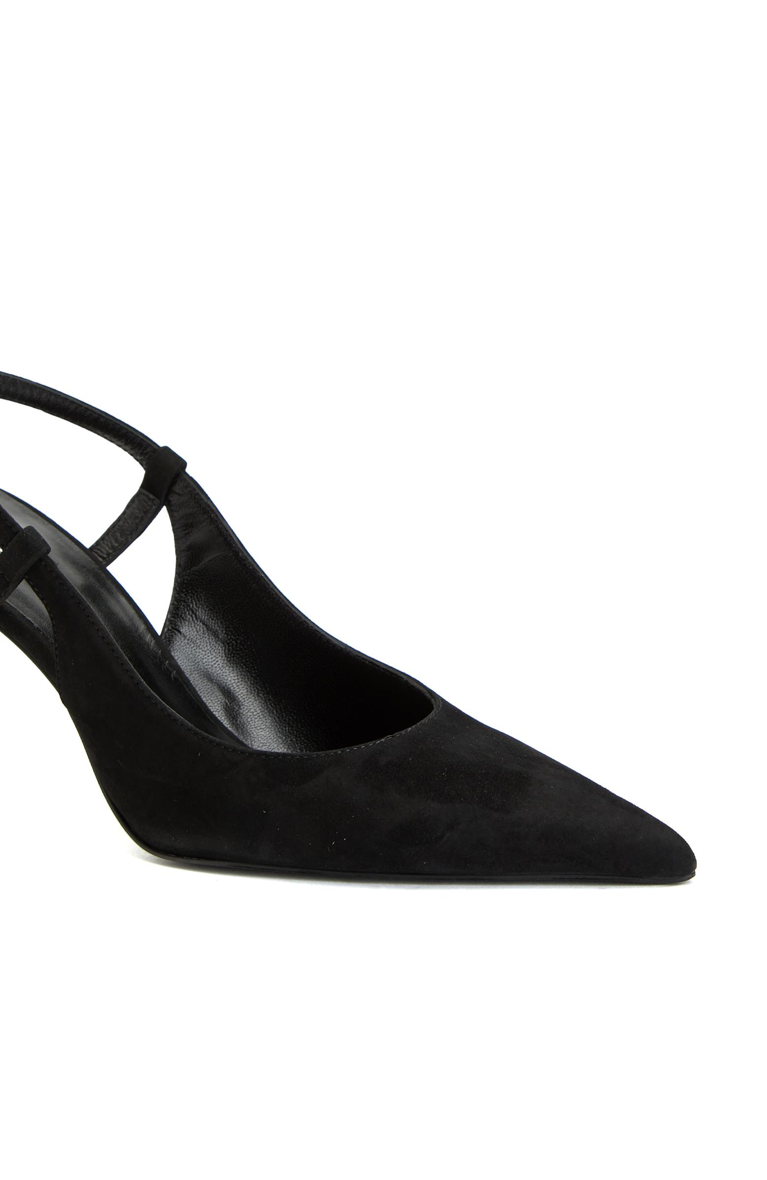 Network Kadın Siyah Süet Deri Topuklu Ayakkabı