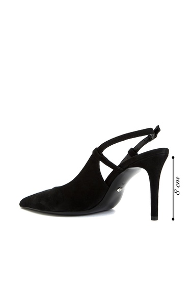  Network Kadın Siyah Süet Deri Topuklu Ayakkabı