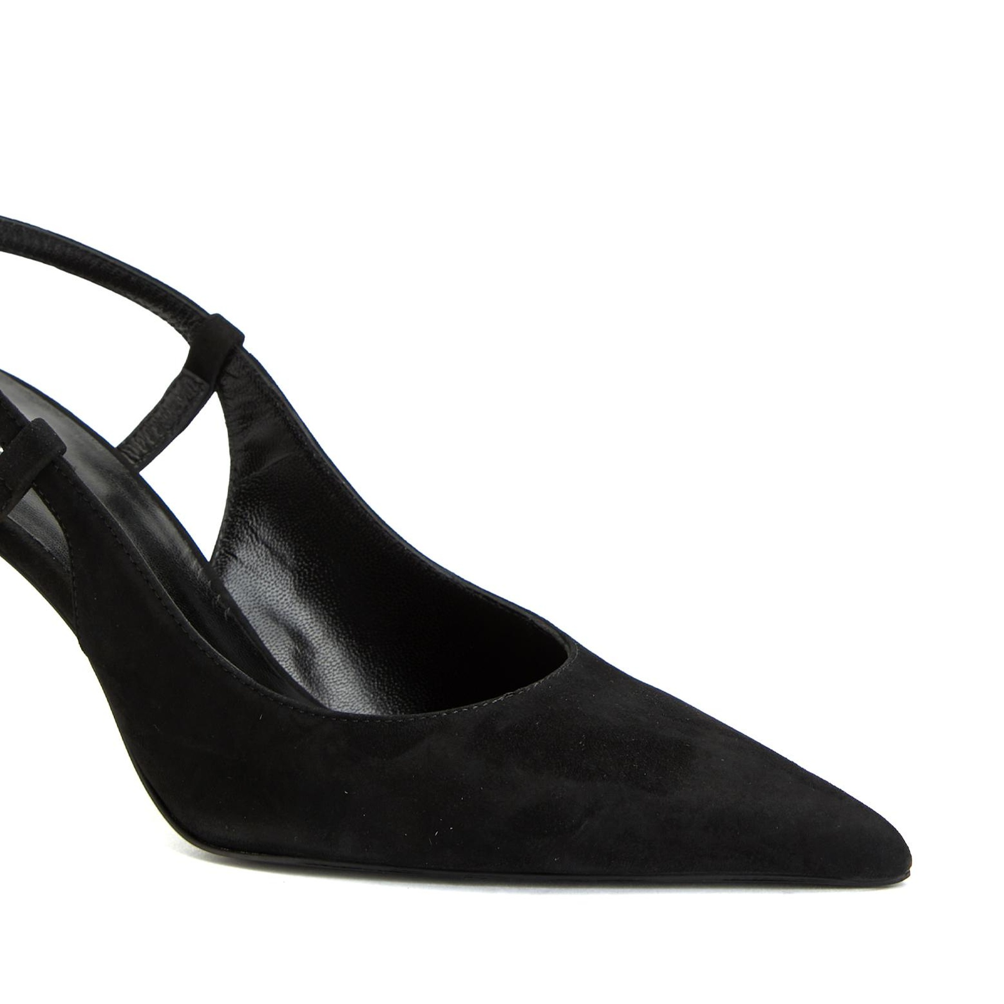 Network Kadın Siyah Süet Deri Topuklu Ayakkabı