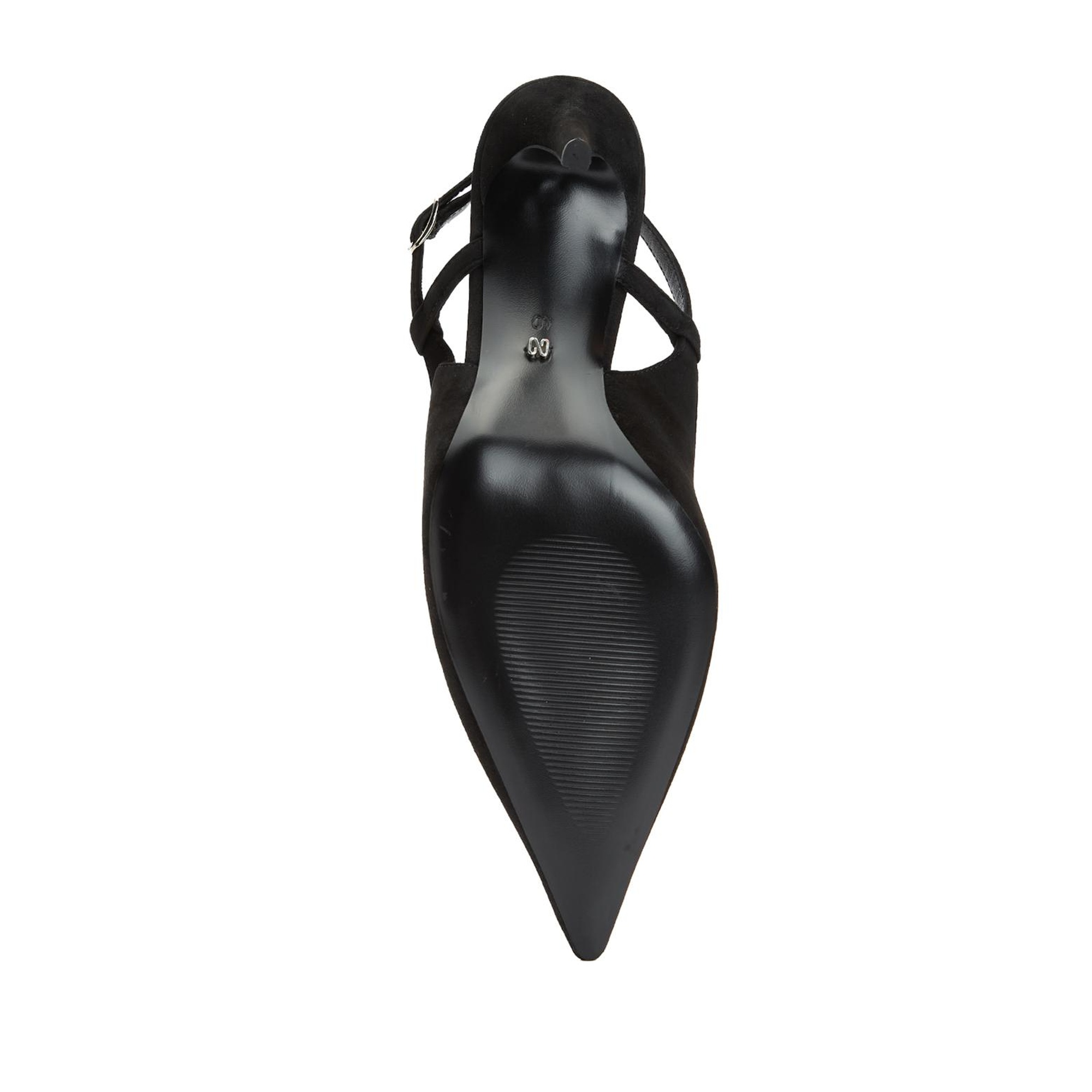 Network Kadın Siyah Süet Deri Topuklu Ayakkabı