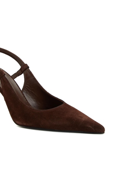  Network Kadın Kahverengi Süet Deri Topuklu Ayakkabı