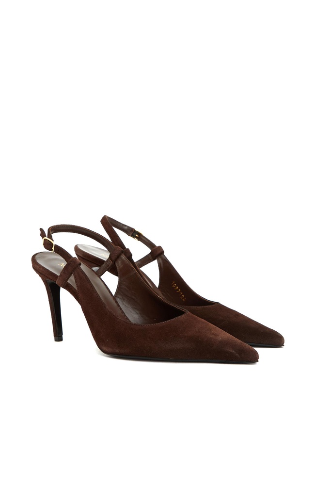  Network Kadın Kahverengi Süet Deri Topuklu Ayakkabı