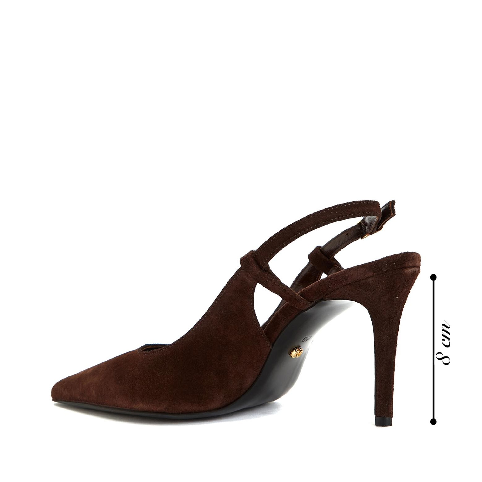 Network Kadın Kahverengi Süet Deri Topuklu Ayakkabı