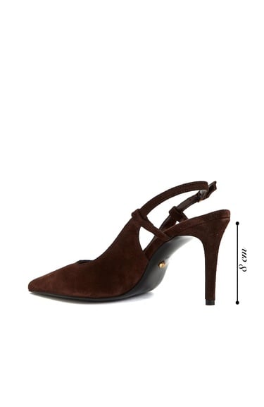  Network Kadın Kahverengi Süet Deri Topuklu Ayakkabı