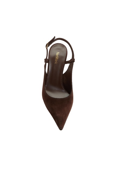  Network Kadın Kahverengi Süet Deri Topuklu Ayakkabı