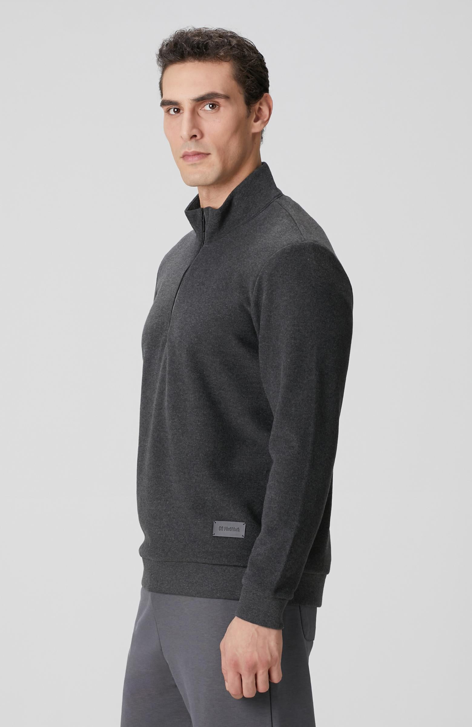 Network Erkek Antrasit Dik Yaka Fermuarlı Sweatshirt