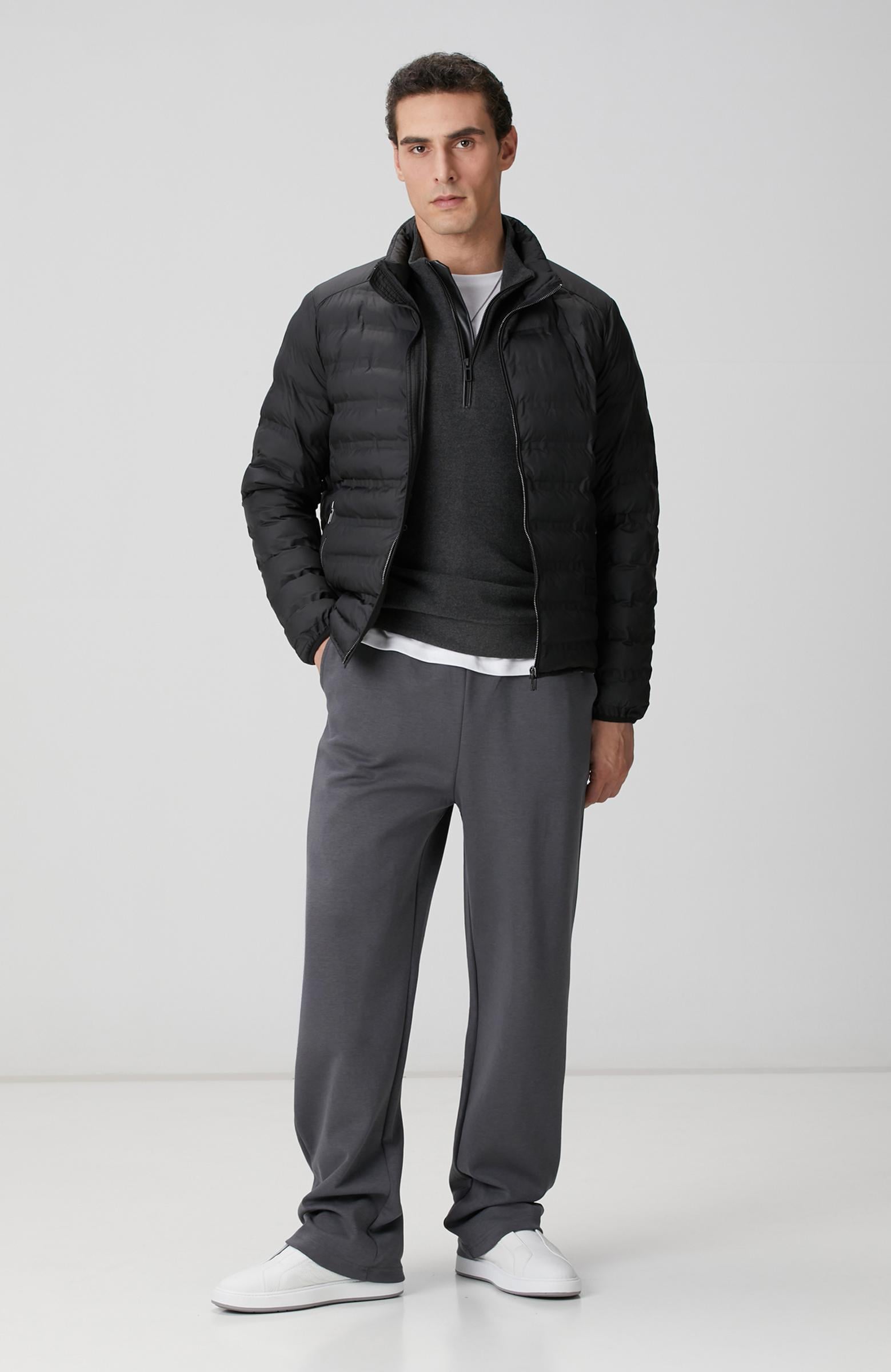 Network Erkek Antrasit Dik Yaka Fermuarlı Sweatshirt