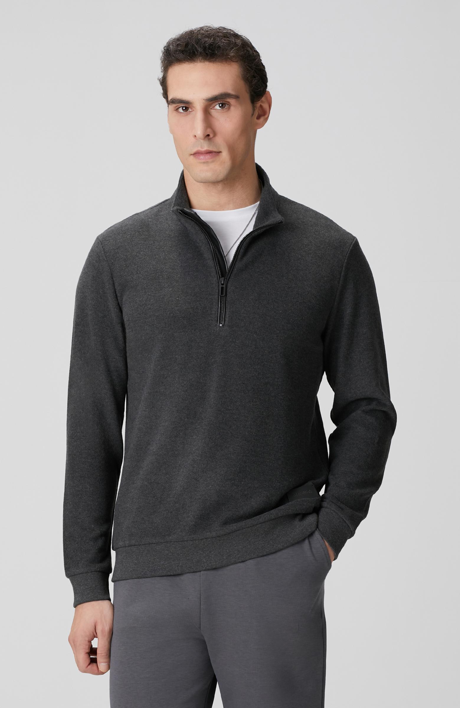  Network Erkek Antrasit Dik Yaka Fermuarlı Sweatshirt