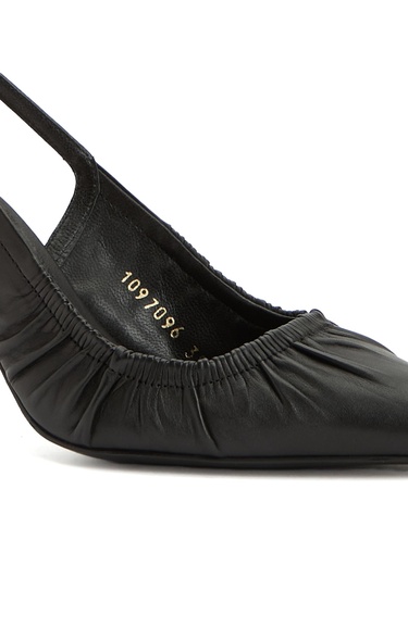  Network Kadın Siyah Deri Topuklu Ayakkabı