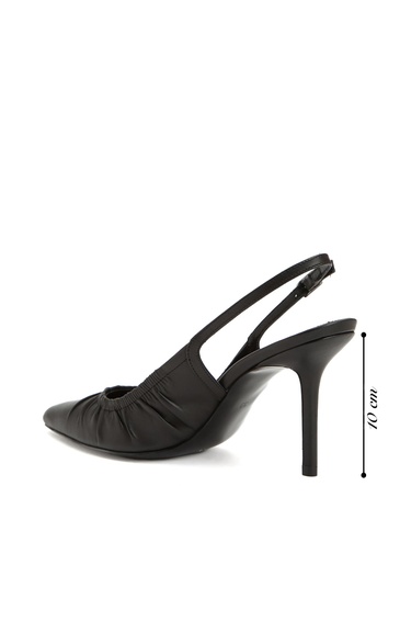  Network Kadın Siyah Deri Topuklu Ayakkabı
