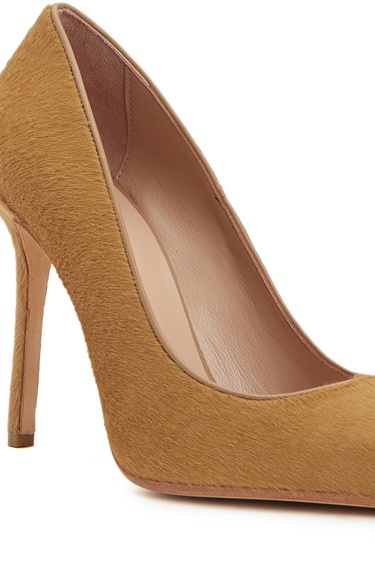  Network Kadın Camel Tay Tüyü Topuklu Ayakkabı