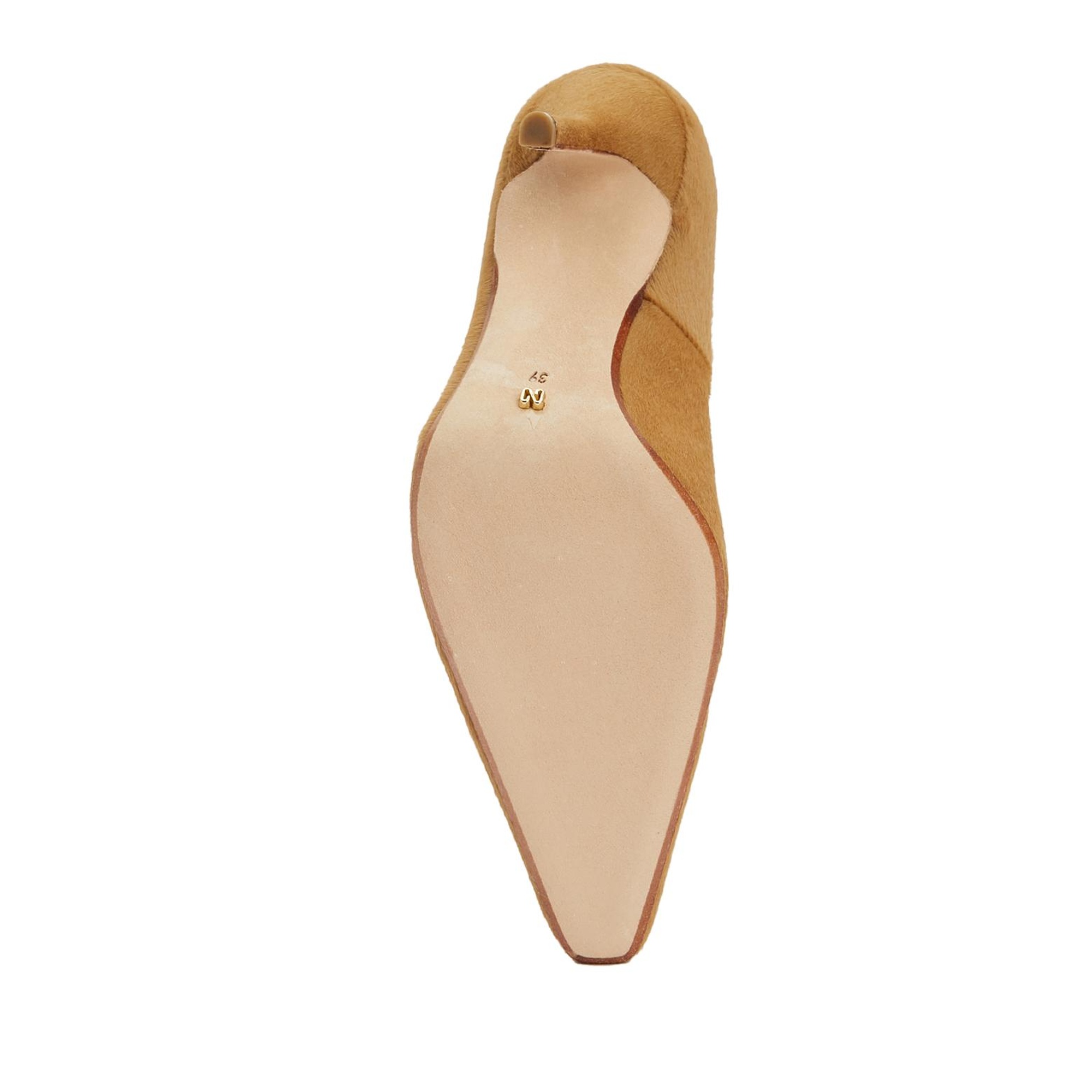 Network Kadın Camel Tay Tüyü Topuklu Ayakkabı