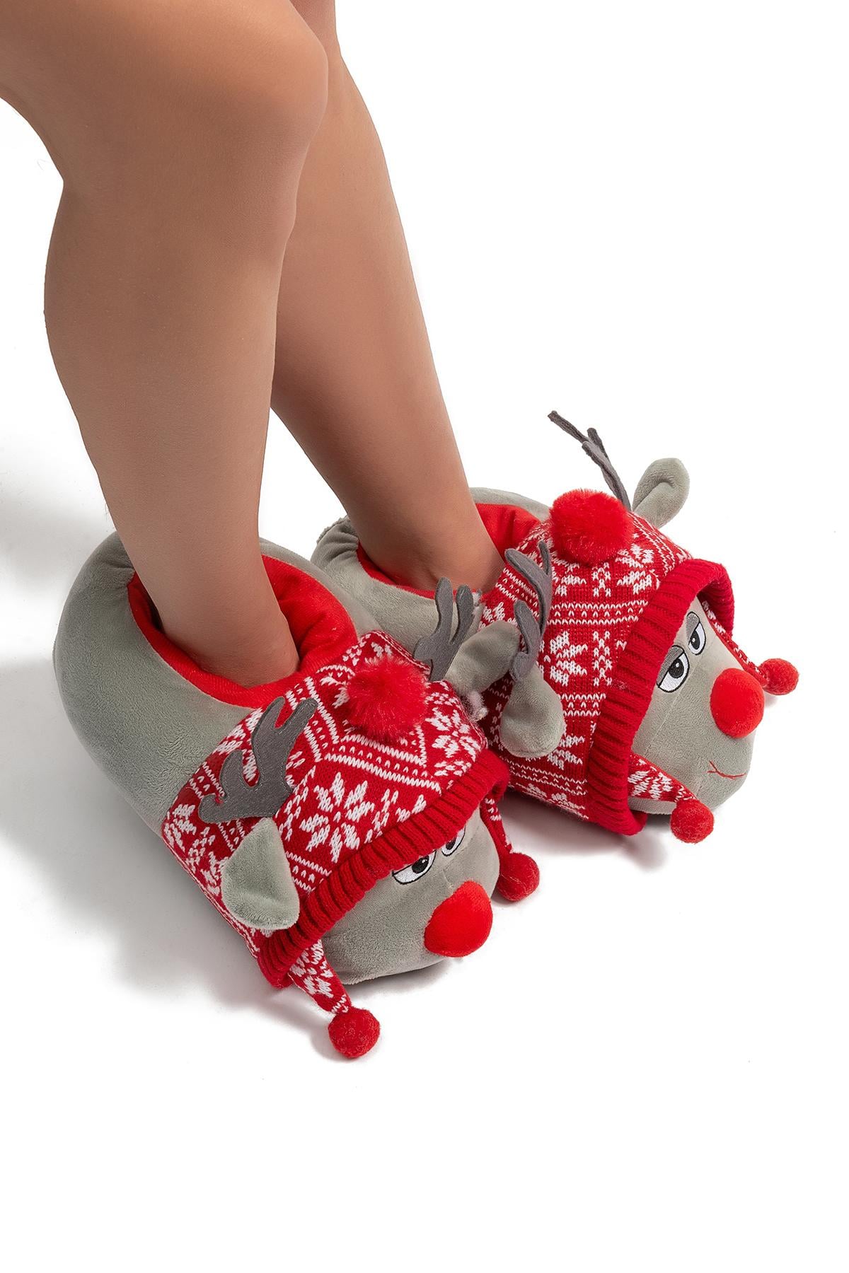 Anna Kadın Hayvanlı Panduf Gri 36/41