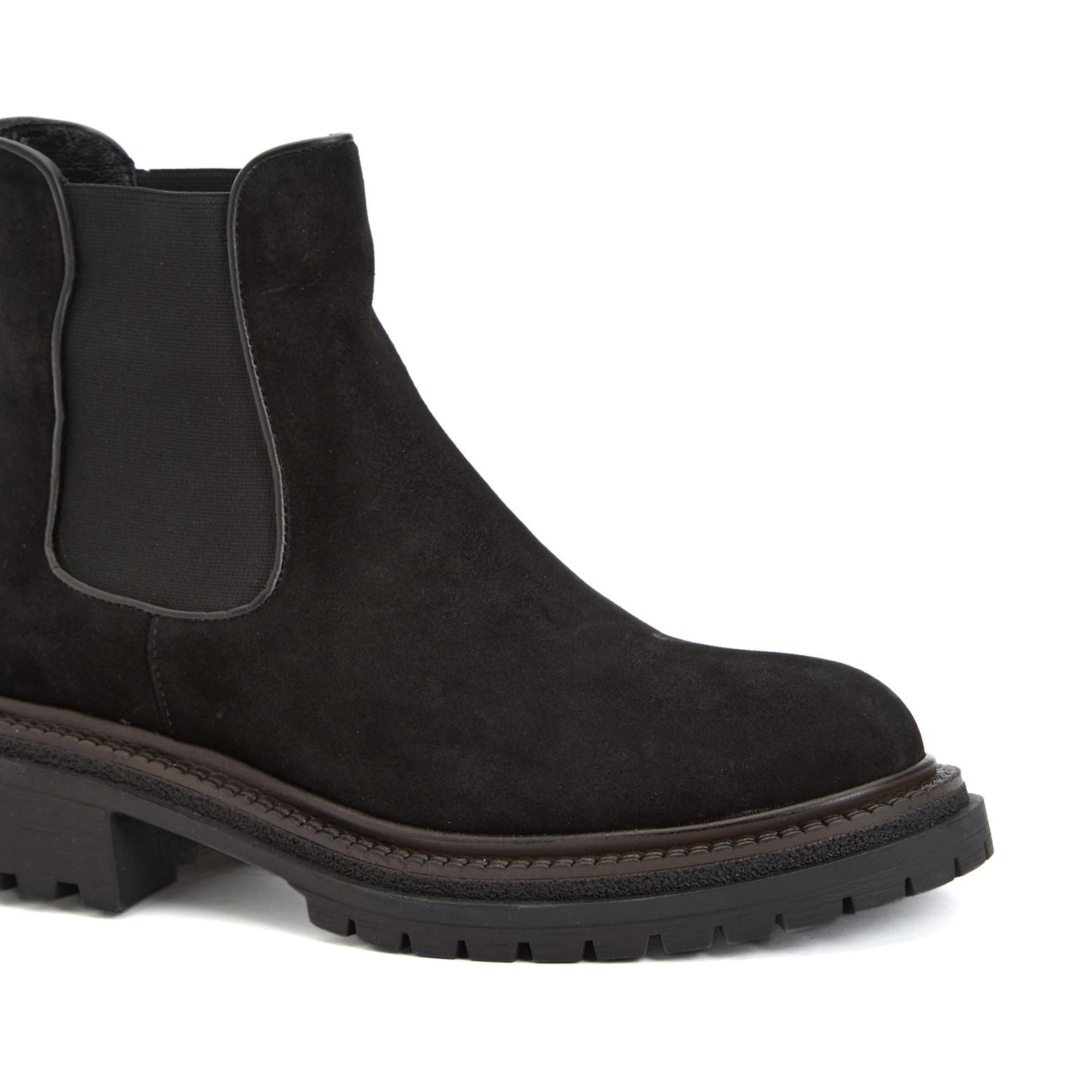 Divarese Kadın Siyah Chelsea Süet Deri Bot