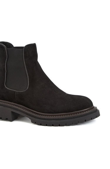  Divarese Kadın Siyah Chelsea Süet Deri Bot