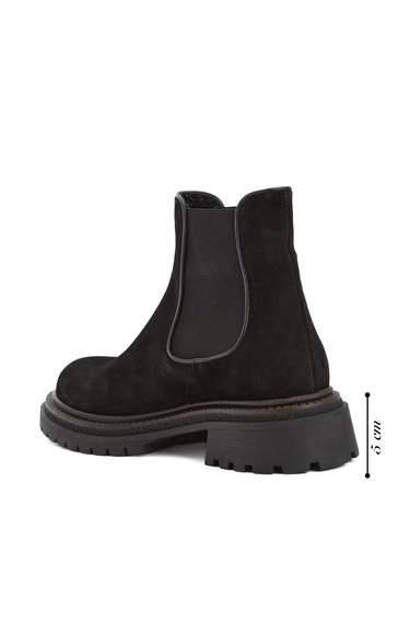  Divarese Kadın Siyah Chelsea Süet Deri Bot
