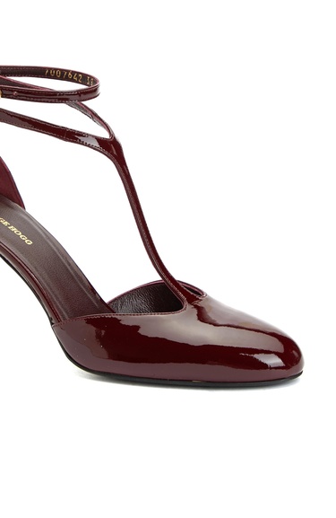  George Hogg Kadın Bordo Rugan Topuklu Ayakkabı