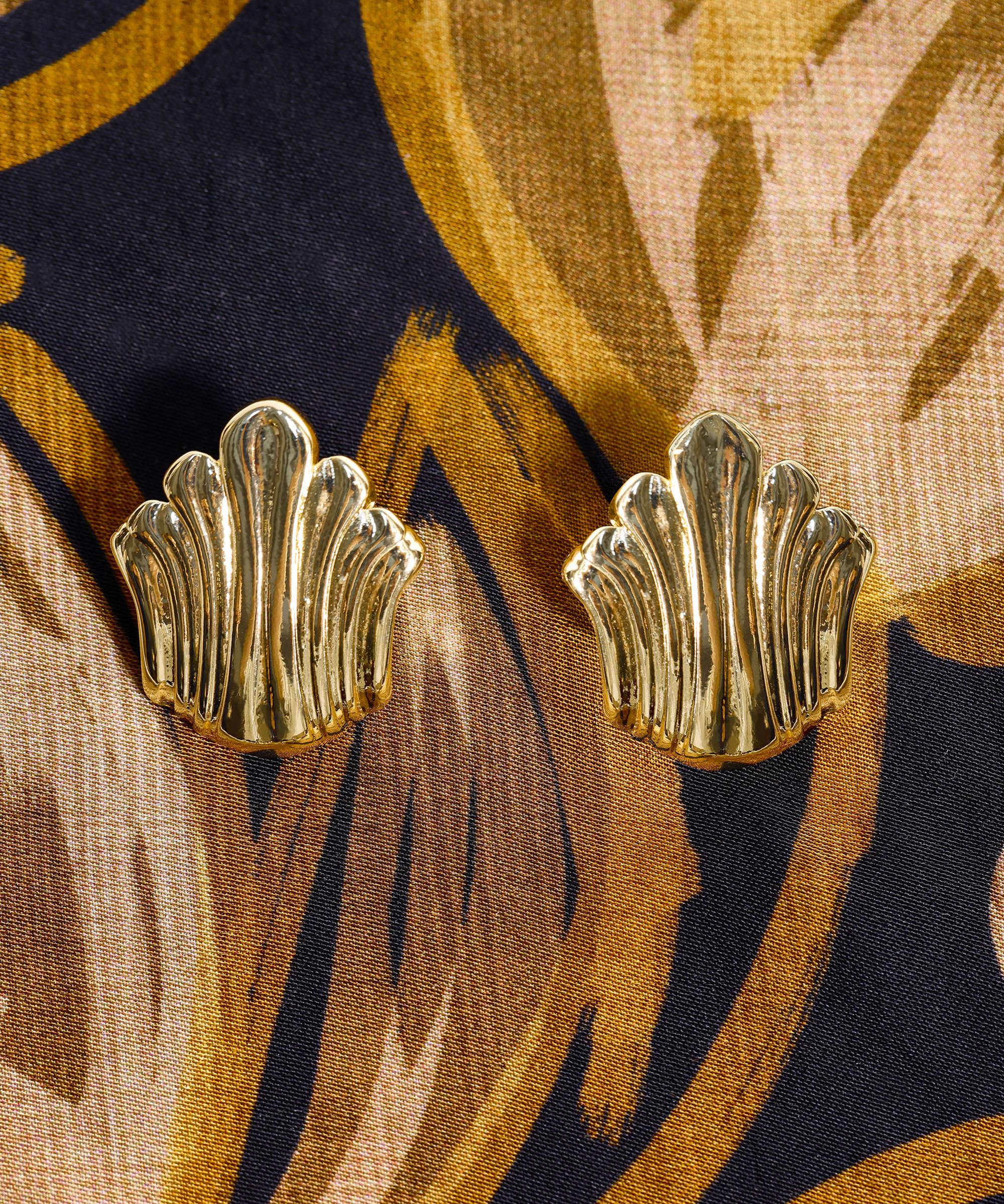  YARGICI Etnik Formlu Gold Küpe